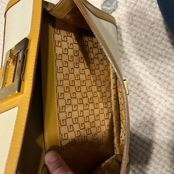 Gucci Calfskin and Canvas G Shoulder Bag - Picture 6 of 9